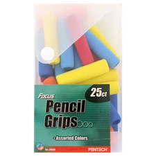Pentech Focus Pencil Grips, Assorted Colors - 25-Count
