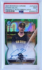 2023 Bowman Chrome Ethan Salas #CPA-ESS Lava Green Prospect Autograph PSA 9