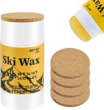 72g Rub on Ski Snowboard Wax with 4Pcs Cork Applicator, Portable Universal No...