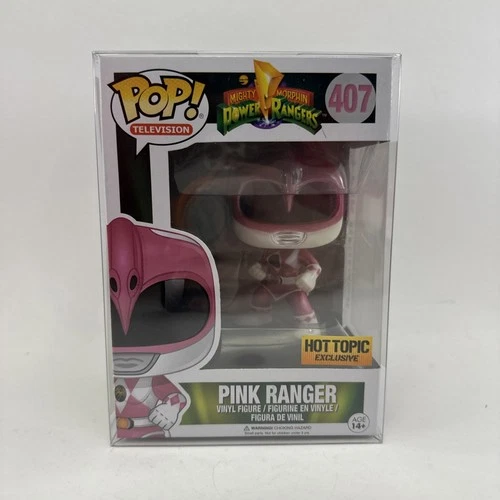Funko Pop Television 407 Power Rangers Metallic Pink Ranger Hot Topic Protector