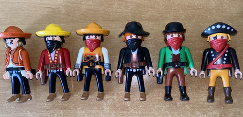 Playmobil 6 Cowboys Mexikaner Banditen Figuren für die Westernwelt - Foto 1 di 1