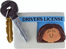 License Female Brown Personalized Christmas Tree Ornament