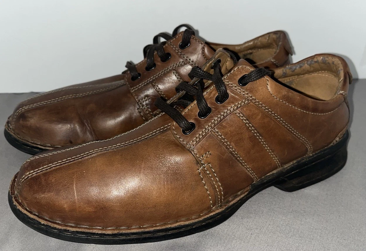 Clarks Scarpe Uomo 12 Touareg Vibe Oxford Marrone Pelle Ortholite Soletta Cuscino