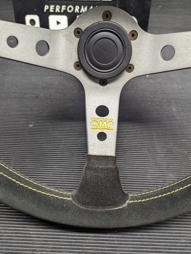 OMP Deep Dish Steering Wheel + Extended Boss Kit - Honda CRX Civic EF EG ITR DC2 - Picture 5 of 17