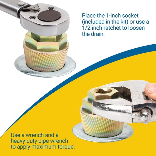 1.5" Tub Drain Extractor with 1inch Socket, Remove The Old, Broken, Stubborn,... - Picture 3 of 6