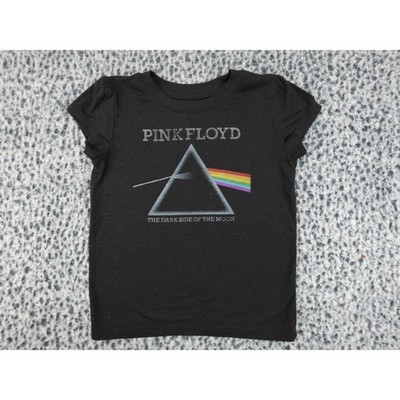 Pink Floyd Dark Side of the Moon Toddler Girls 5T Black Graphic Tee Puff Sleeve