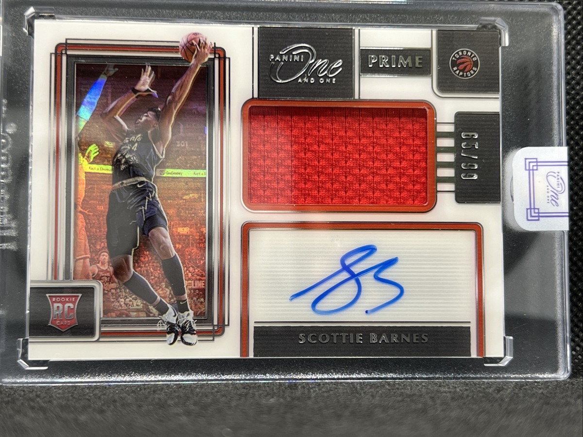 2021 Panini One and One Scottie Barnes Prime Patch Rookie Jersey 