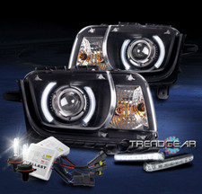 For 2010-2013 Chevy Camaro Ccfl Halo Black Projector Headlight Led Drlhid Kit