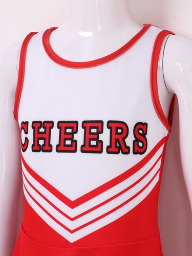 iEFiEL Cheer Leader Kostüm Mädchen Cheerleading Uniform Set Halloween Fasching - Picture 11 of 62
