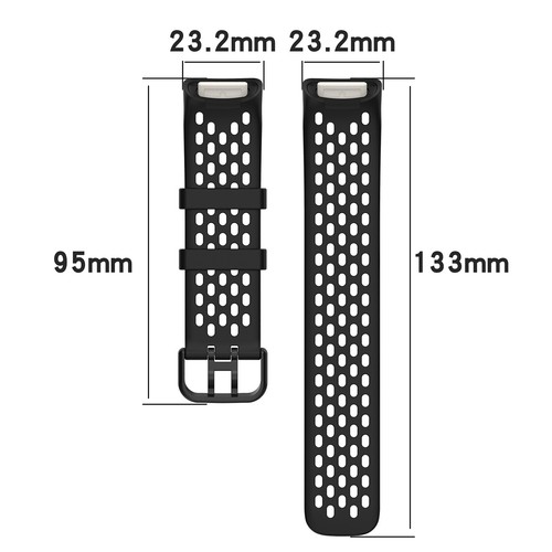 Watch Strap Silicone Strap Breathable Strap with Holes for Fitbit Charge 6/5 - Bild 10 von 36