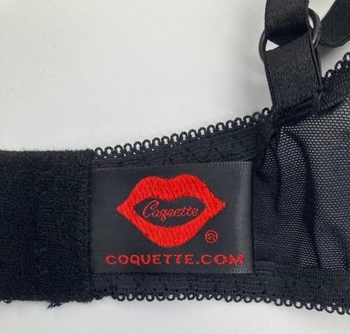 COQUETTE Wäsche-Set 3-teilig BH, Strapsegürtel & String schwarz Silber Gr. M neu - Bild 12 von 15