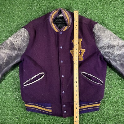 TROPHY JACKETS スタジャン USED DOTHANBASEBALL 古着 80s USA製 TROPHY JACKETS 「L」 本革 レザー メルトン