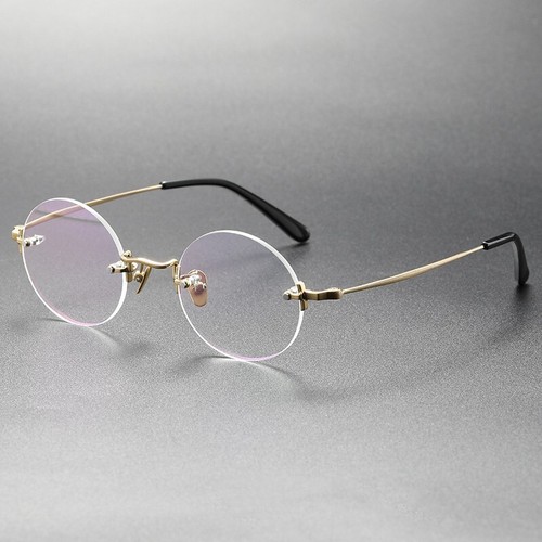 Mens Womens Eyeglass Frames Titanium Rimless Round Glasses Frame Rx-able - Picture 22 of 23