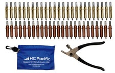 25 Each C1/8 and C3/16 Cleco Fasteners with Cleco Pliers  Pouch  