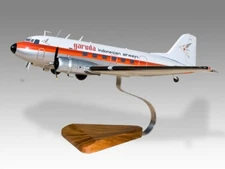 Douglas DC-3 C-47 Garuda Indonesian Airways Desk Wood Airplane Model Large 1/72