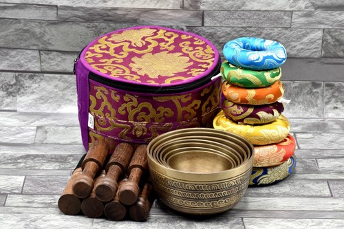 Singing Bowl Set of 7-Tibetan Chakra Healing Bowl Bowl Set-Full Mantra Bowl Set - Picture 6 of 6