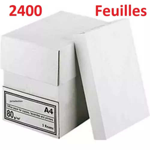 Lot de 5 Ramette de 500 feuilles A4 papier blanc 80g LASER JET D'ENCRE COPIEURS