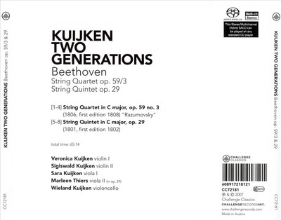 KUIJKEN STRING QUARTET BEETHOVEN: STRING QUARTET; STRING QUINTET NEW SUPER AUDIO