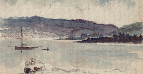 1800s ORIGINAL English Watercolor "Return of the Fisherman" GALLERY FRAMED COA - Picture 3 of 3