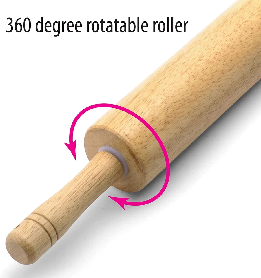 Farberware Classic Wood Rolling Pin, 17.75 Inch, Natural - Image 3 of 4