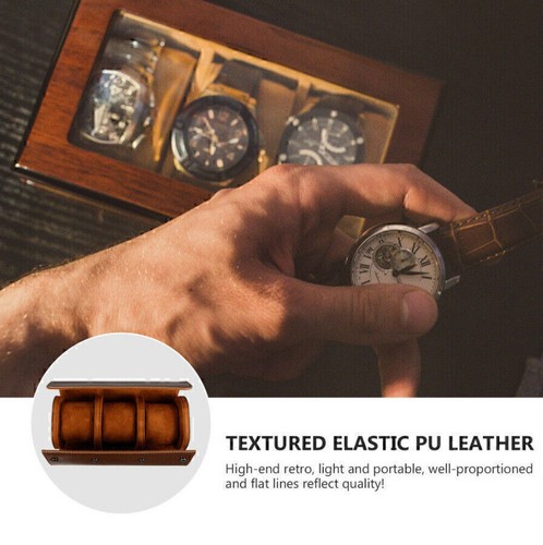 Uhrenbox Uhrenkoffer PU Leder Uhrenrolle Schmuck Etui Box für 3 Uhren Organizer - Zdjęcie 9 z 11