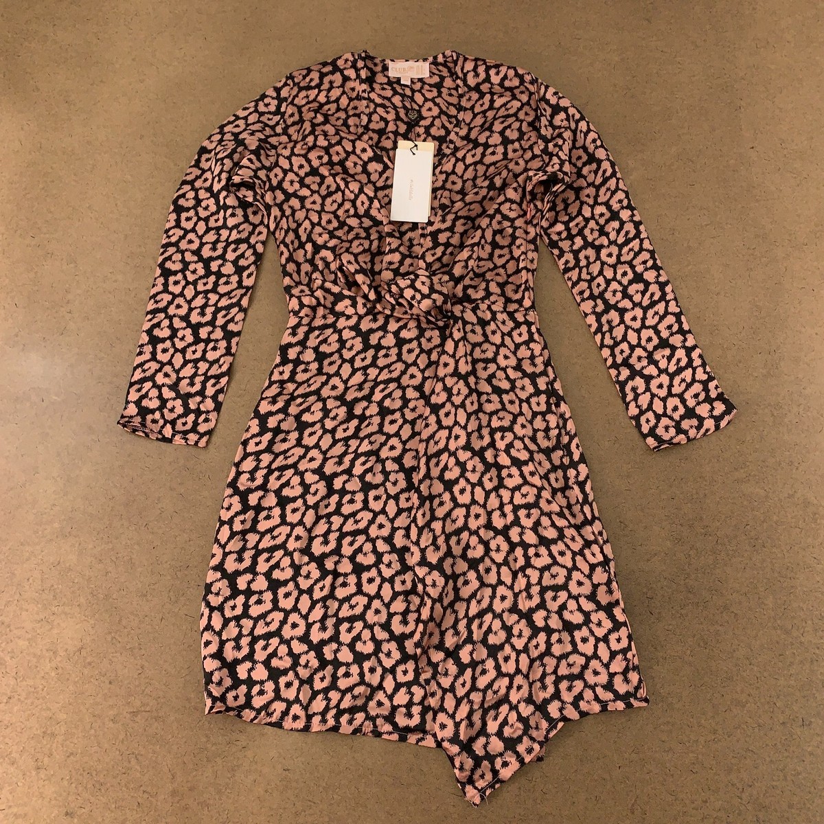 Club L London Women's Size 2 Pink Black Satin Twist Knot Plunge Mini Dress  NWT | eBay