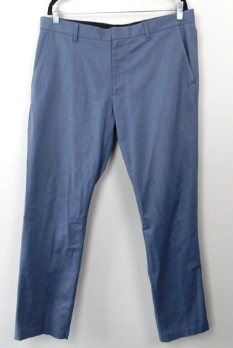 Bonobos Mens Pants 36x32 Slim Fit Blue Trousers Monday Flat Front Cotton Stretch