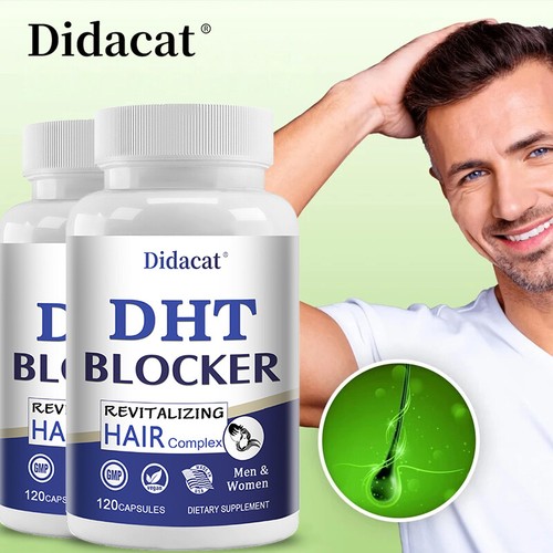 Haargewinn Biotin hydrolysierter DHT-Blocker Haarwachstum Vitamine Frauen Männer - Bild 1 von 11