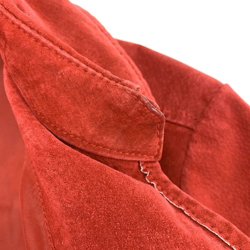 LIVE A LITTLE Womens Size Petite L Red Suede Zip Up Jacket - Picture 11 of 12