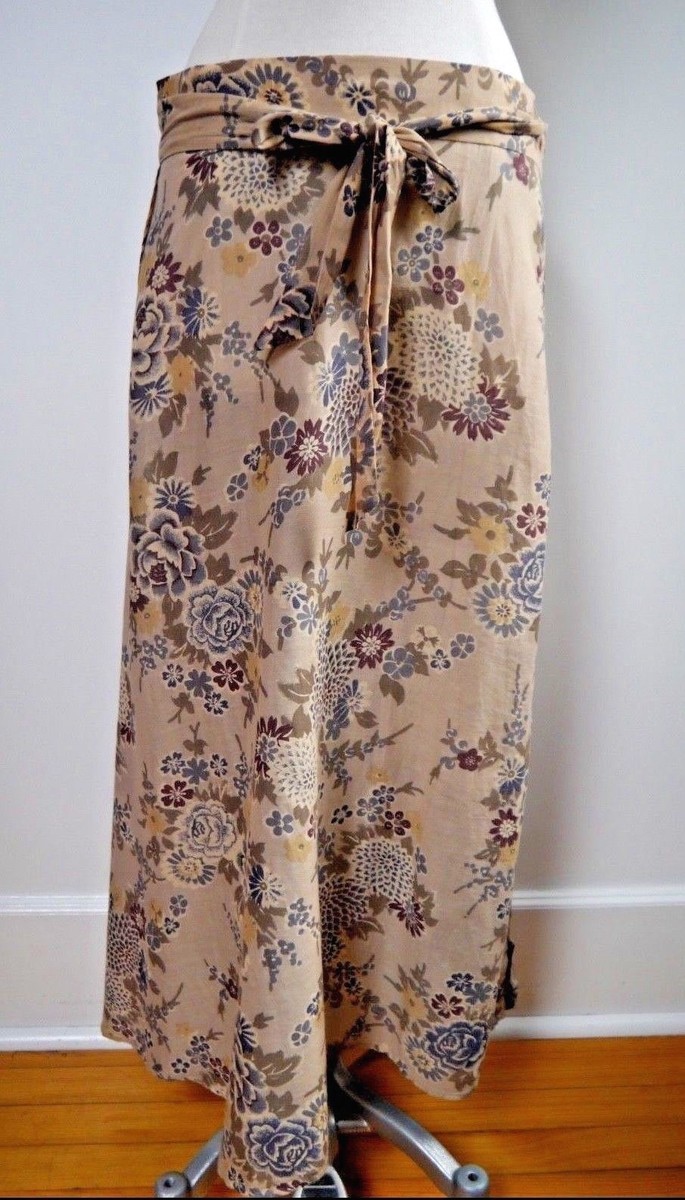 スカート dosa silk skirt size 2 NEW DOSA floral cotton silk ruffle bottom wrap long skirt