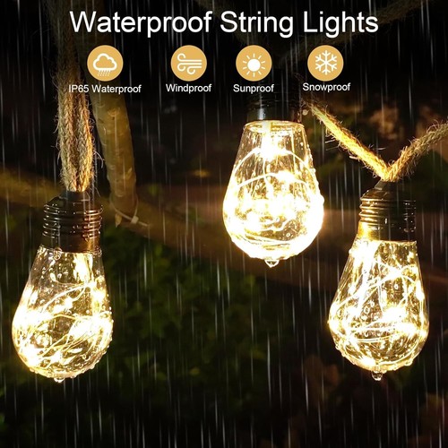 Solar Lichterkette, LED, wetterfest, Garten, Balkon, Hochzeit, Weihnachtsdeko... - Bild 6 von 10