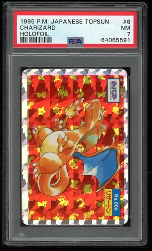 Pokemon Japanese Topsun Holofoil 006 6 Charizard Holo Card 1995 PSA 7 64065591