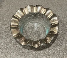 AnnieGlass Ruffled Platinum Edge Wine Coaster/Bowl