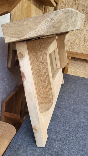 Live edge Oak Mirror w/ Decorative shelf | Hand-made Furniture, Natural Finish - Picture 3 of 9