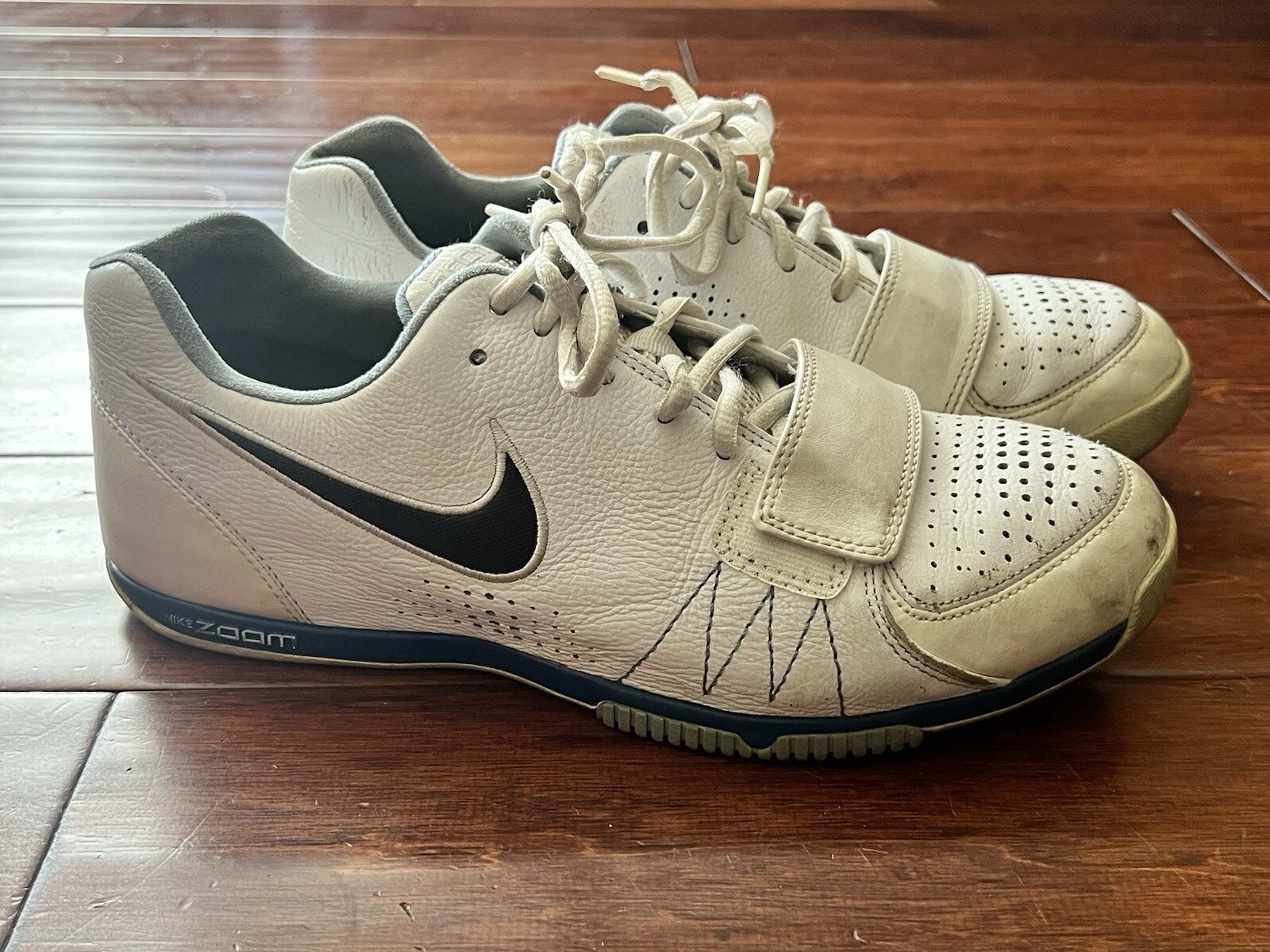 VTG Nike 316454 101 Zoom TR White Blue Mens 8 2007 Athletic Strap Training Shoes