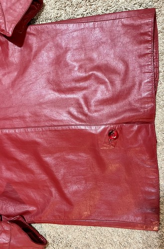 G-III Ledermantel Jacke Damen Größe Large Burgund gefüttert Freizeit Damen Vintage - Bild 14 von 22
