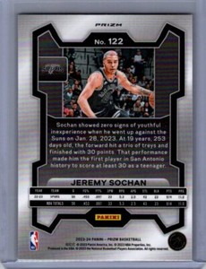2022-23 Panini Prizm #263 Jeremy Sochan Prizms Pink Ice