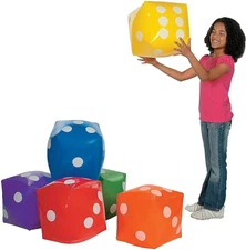 Fun Express Inflatable Large Dice - 6 Piece Giant dice for Lawn Games and