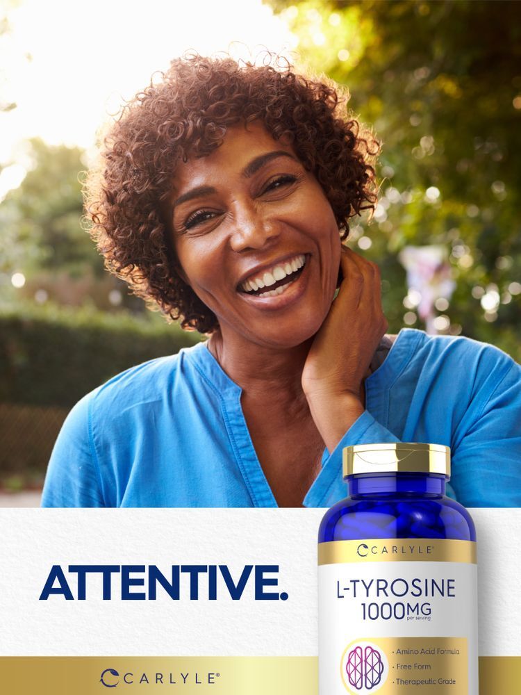 LTyrosine 1000mg 300 Capsules Free Form NonGMO, Gluten Free