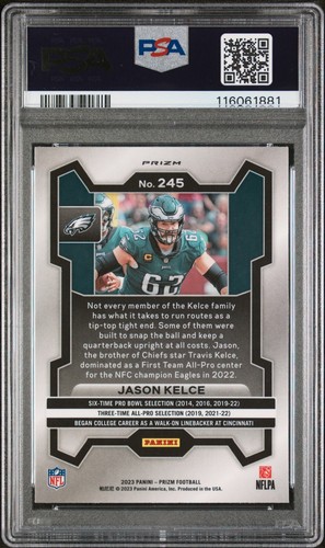 Jason Kelce 2023 Prizm Silver PSA 10 #245 81 - Picture 2 of 2