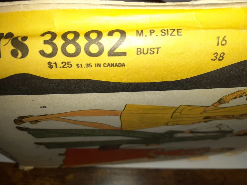 McCall's 3382 Vest Skirt Pants Sewing Pattern Ladies M P 16 Petite VTG 70's UC - Image 3 of 4