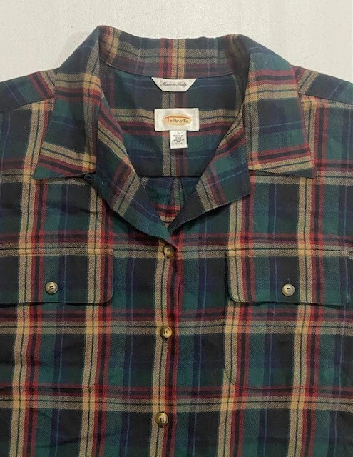 Men's Talbots Wool Shirt Size L Long Sleeve Button Down Plaid Made in Italy - Image 4 of 4