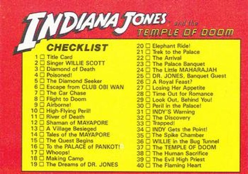 INDIANA JONES TEMPLE OF DOOM COMPLETE TRADING CARD SET 1984 TOPPS 1-88 KARTEN - Bild 11 von 12