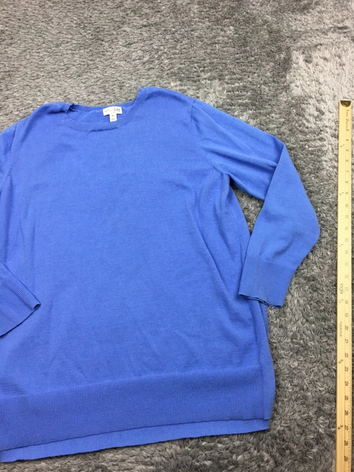 Maison Jules Sweater Womens Size 2XL Blue XXL Cotton Blend - Image 3 of 4