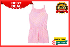 Wonder Nation Girls Printed and Lace Detail Romper Pink Size S     --A23--