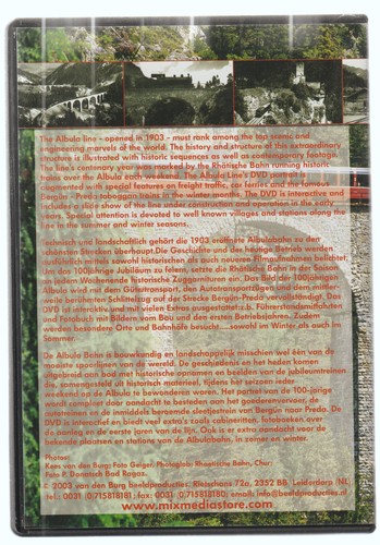 Albulabahn 1903 - 2003 (DVD) Van Den Burg ~ Swiss Railway DVD - Picture 2 of 3