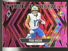 Puka Nakua 2023 Panini Phoenix Fire Forged Insert Pink 066/175 RC Rams