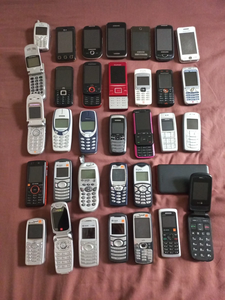 Lot 33 téléphone portable ancien + 1 Batteri HS HORS SERVICE Samsung Sagem  Nokia