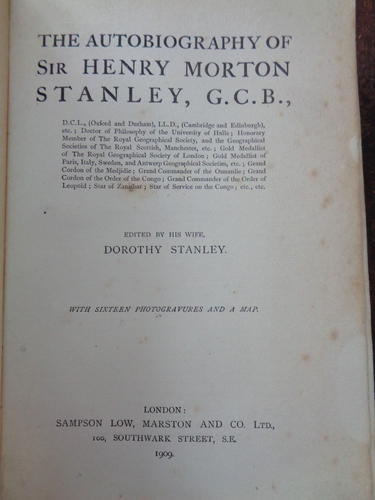 1909 AUTOBIOGRAPHY of SIR HENRY MORTON STANLEY ED 16 PLTS MAP Livingstone Africa - Picture 3 of 16