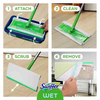 Swiffer Sweeper 2-in-1, Dry and Wet, Floor Cleaner Includes 5 Mop + 14 Rifill